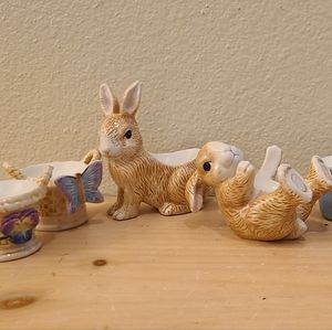 6 pc Ceramic Bunny Set